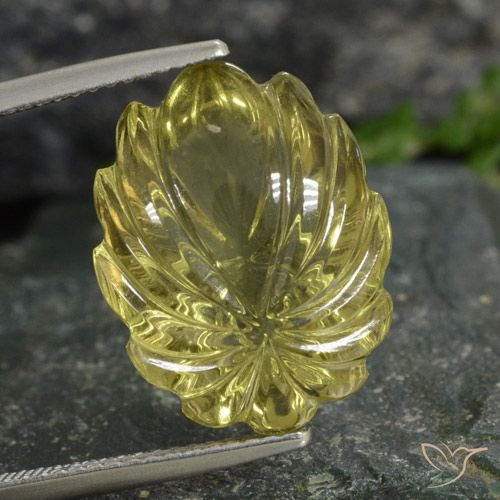 12.77ct Natural Amarelo claro médio Quartzo, Flor cortada, Transparente