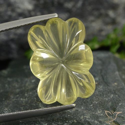 9.49ct Natural Amarelo claro Quartzo, Flor cortada, Transparente