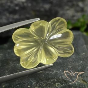Quartzo Amarelo claro Natural 9.49ct, Flor cortada, Transparente