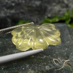 Quartzo Amarelo claro Natural 9.49ct, Flor cortada, Transparente