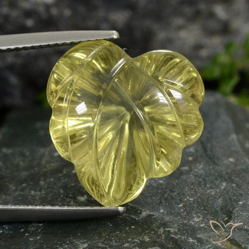 14.18ct Natural amarelo médio Quartzo, Flor cortada, Transparente