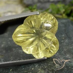 Quartzo amarelo médio Natural 12.97ct, Flor cortada, Transparente