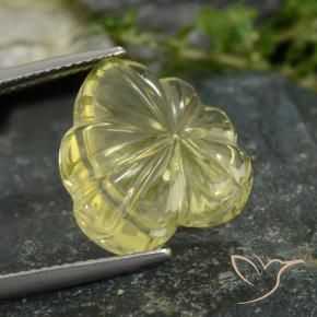 Quartzo amarelo médio Natural 12.97ct, Flor cortada, Transparente