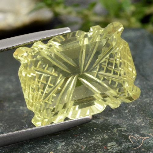 10.05ct Natural Amarelo Abacaxi Claro Quartzo, Almofada, Transparente