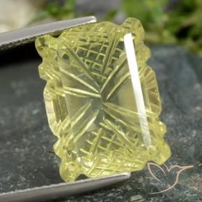 Quartzo Amarelo Abacaxi Claro Natural 10.05ct, Almofada, Transparente