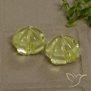 Pedras preciosas de Quartzo Amarelo Esverdeado Claro natural de 13.63 ct, Flor cortada, Transparente