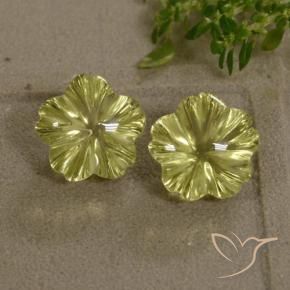 Pedras preciosas de Quartzo Luz amarela natural de 8.89 ct, Flor cortada, Transparente