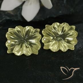Pedras preciosas de Quartzo amarelo médio natural de 13.43 ct, Flor cortada, Transparente