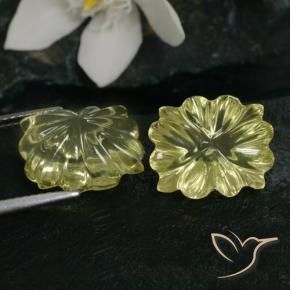 Pedras preciosas de Quartzo amarelo médio natural de 13.43 ct, Flor cortada, Transparente