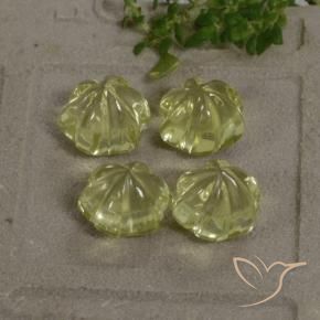 Pedras preciosas de Quartzo Amarelo esverdeado natural de 11.71 ct, Flor cortada, Transparente