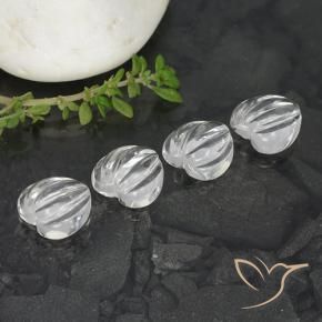 Pedras preciosas de Quartzo Branco claro natural de 6.44 ct, Formato de coração, Transparente