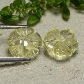 Pedras preciosas de Quartzo amarelo médio natural de 5.58 ct, Flor cortada, Transparente