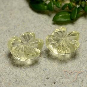 Pedras preciosas de Quartzo amarelo médio natural de 1.97 ct, Flor cortada, Transparente