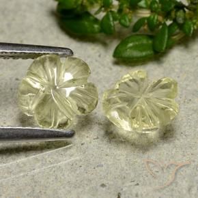 Pedras preciosas de Quartzo amarelo médio natural de 1.97 ct, Flor cortada, Transparente