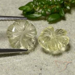 Pedras preciosas de Quartzo amarelo médio natural de 3.24 ct, Flor cortada, Transparente