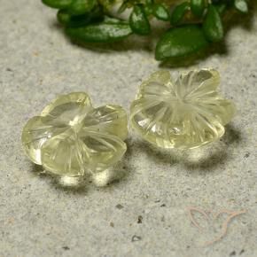 Pedras preciosas de Quartzo amarelo médio natural de 2.00 ct, Flor cortada, Transparente