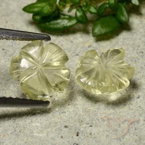 Pedras preciosas de Quartzo amarelo médio natural de 2.00 ct, Flor cortada, Transparente