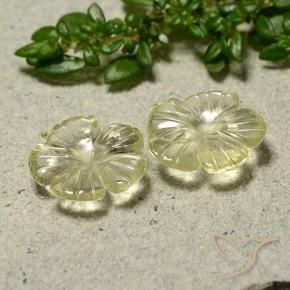 Pedras preciosas de Quartzo amarelo médio natural de 3.68 ct, Flor cortada, Transparente