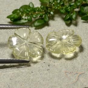 Pedras preciosas de Quartzo amarelo médio natural de 3.68 ct, Flor cortada, Transparente