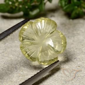Quartzo amarelo médio Natural 2.25ct, Flor cortada, Transparente
