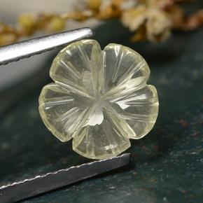 Quartzo amarelo natural 0,96ct, corte flor, transparente