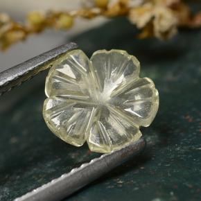 Quartzo amarelo natural 0,96ct, corte flor, transparente