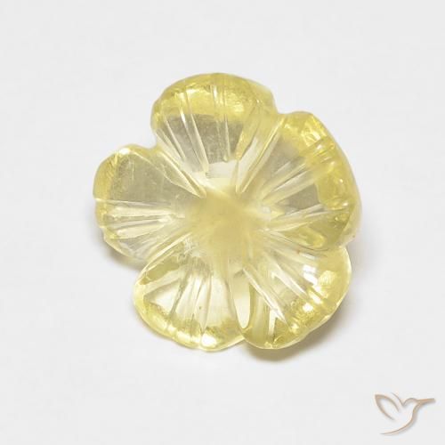 Quartzo Amarelo Creme Pálido Natural 2.49ct, Flor cortada, Transparente