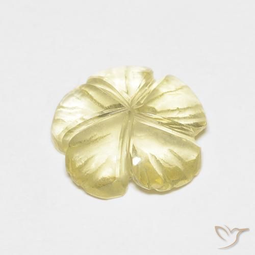 Quartzo Amarelo Creme Pálido Natural 2.49ct, Flor cortada, Transparente