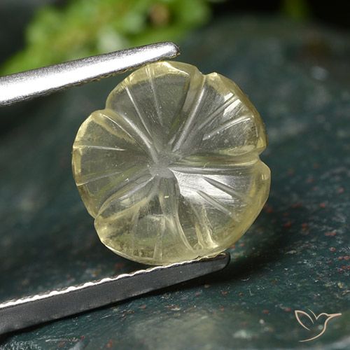 2.64ct Natural Amarelo Creme Pálido Quartzo, Flor cortada, Transparente