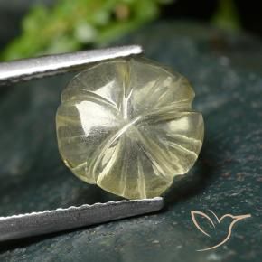 Quartzo Amarelo Creme Pálido Natural 2.64ct, Flor cortada, Transparente