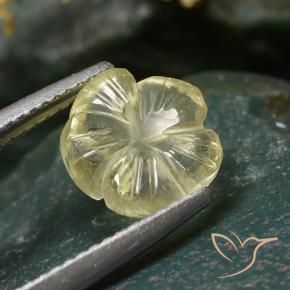 Quartzo Amarelo Creme Pálido Natural 2.43ct, Flor cortada, Transparente