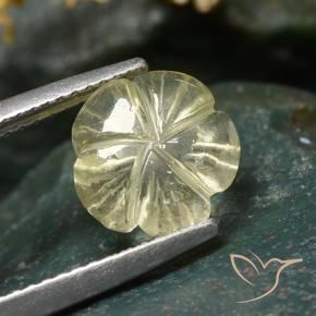Quartzo Amarelo Creme Pálido Natural 2.43ct, Flor cortada, Transparente