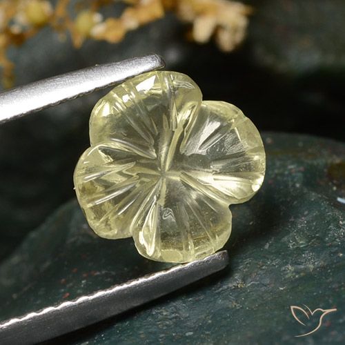 2.02ct Natural amarelo médio Quartzo, Flor cortada, Transparente