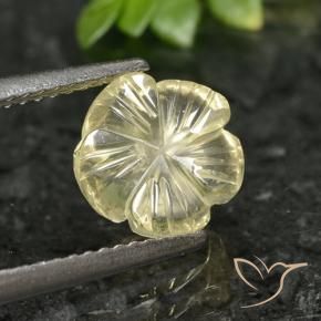 Quartzo Amarelo claro Natural 1.90ct, Flor cortada, Transparente