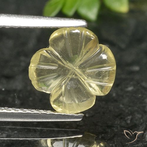 1.66ct Natural amarelo médio Quartzo, Flor cortada, Transparente