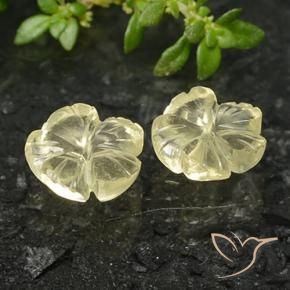 Pedras preciosas de Quartzo amarelo médio natural de 2.32 ct, Flor cortada, Transparente