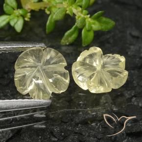 Pedras preciosas de Quartzo amarelo médio natural de 2.32 ct, Flor cortada, Transparente