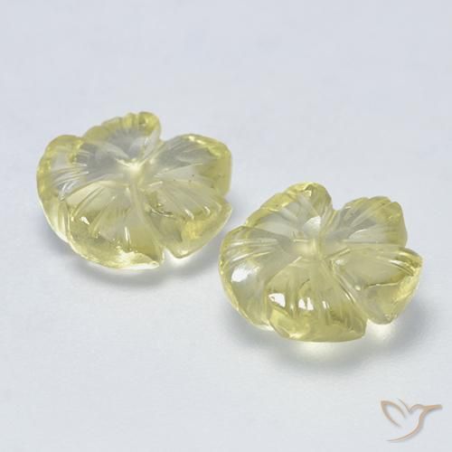 Pedras preciosas de Quartzo Amarelo claro natural de 4.36 ct, Flor cortada, Transparente