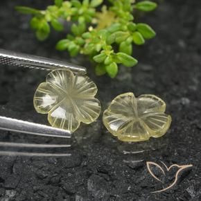 Pedras preciosas de Quartzo Amarelo Creme Pálido natural de 3.50 ct, Flor cortada, Transparente