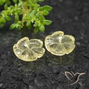 Pedras preciosas de Quartzo Amarelo Creme Pálido natural de 6.13 ct, Flor cortada, Transparente