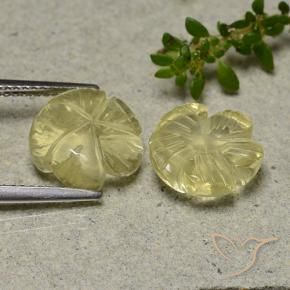 Pedras preciosas de Quartzo amarelo médio natural de 7.61 ct, Flor cortada, Transparente