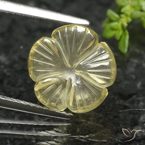 4.12ct Natural amarelo médio Quartzo, Flor cortada, Transparente