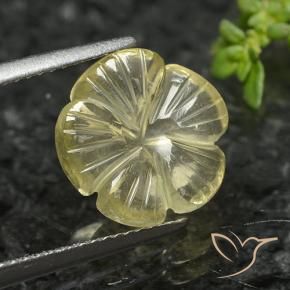 Quartzo amarelo médio Natural 4.12ct, Flor cortada, Transparente
