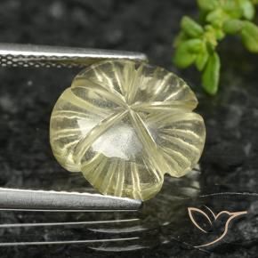 Quartzo amarelo médio Natural 4.12ct, Flor cortada, Transparente