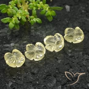Pedras preciosas de Quartzo Amarelo Creme Pálido natural de 5.12 ct, Flor cortada, Transparente
