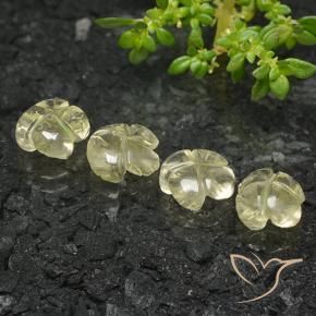 Pedras preciosas de Quartzo Amarelo Creme Pálido natural de 5.12 ct, Flor cortada, Transparente