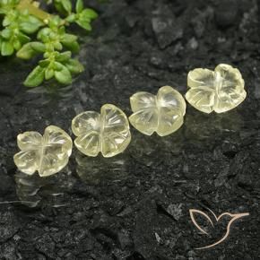 Pedras preciosas de Quartzo Amarelo Creme Pálido natural de 4.19 ct, Flor cortada, Transparente