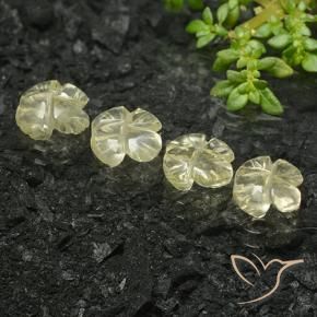 Pedras preciosas de Quartzo Amarelo Creme Pálido natural de 4.19 ct, Flor cortada, Transparente