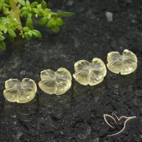 Pedras preciosas de Quartzo amarelo médio natural de 4.78 ct, Flor cortada, Transparente