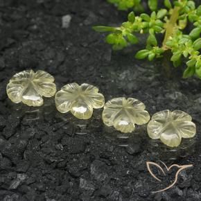 Pedras preciosas de Quartzo amarelo médio natural de 4.51 ct, Flor cortada, Transparente